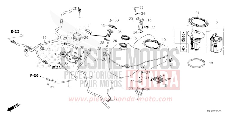 RESERVOIR A CARBURANT de Gold Wing MAT BULLET SILVER (NH389) 2026